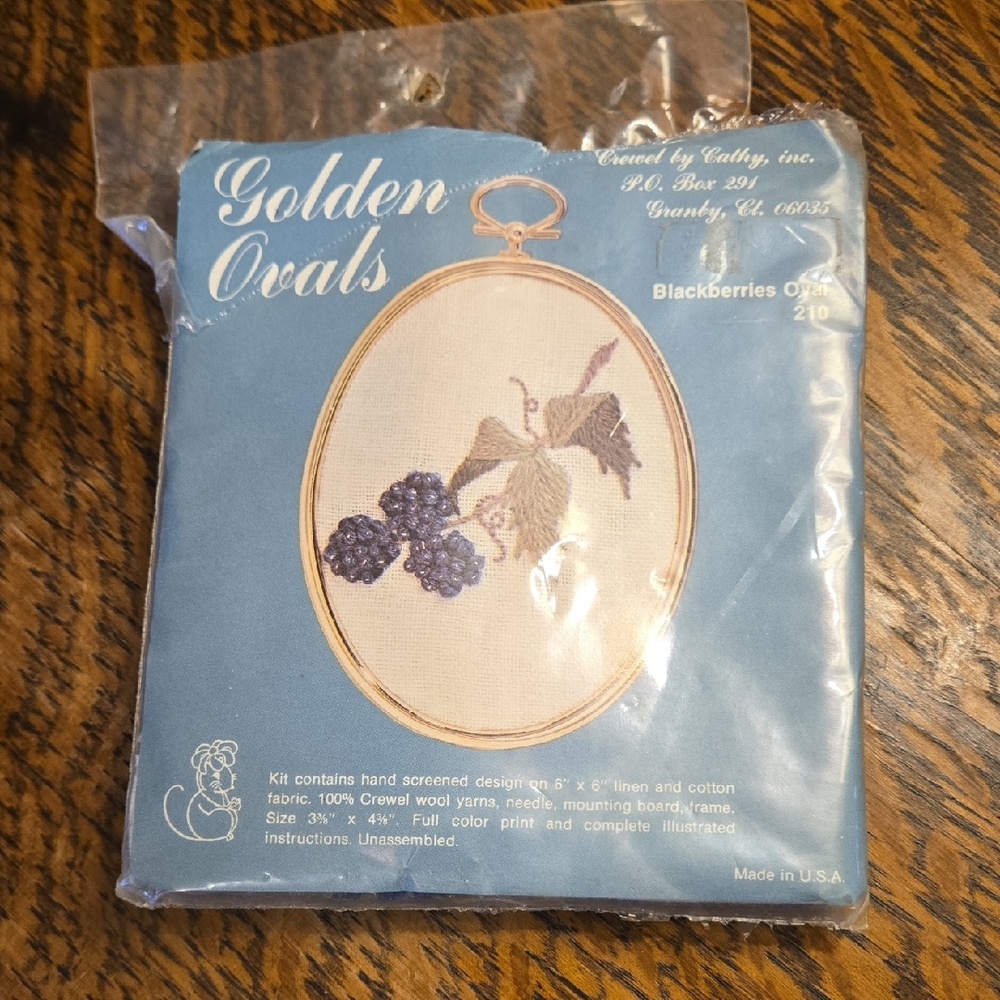 Vintage Golden Ovals Blackberries Cross Stitch Kit